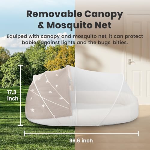 Portable Baby Bassinet Travel Crib for Newborns & Infants - Foldable & Washable, Grey
