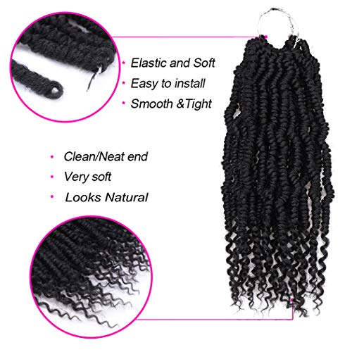 6 Packs Crochet Hair 10 Inch Mini Passion Twist for Black Women - #1B