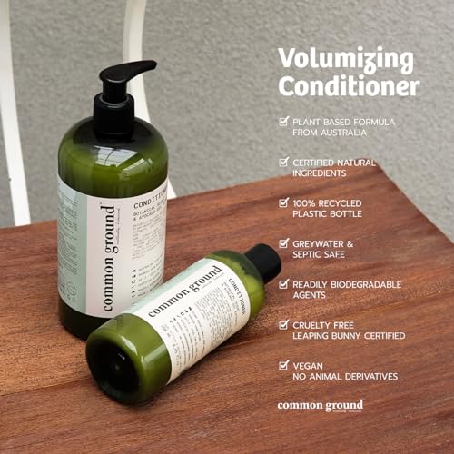 Common Ground Natural Volumizing Shampoo & Conditioner Set - 8.45 Fl Oz Pack of 2 - Lightweight Hair Care for Fine, Flat Hair