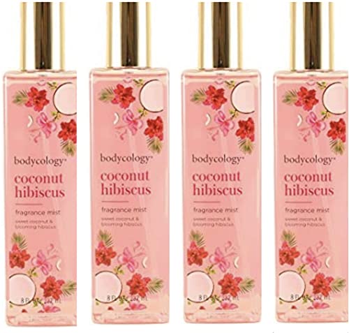 Sentas Coconut Hibiscus Body Mist for Women - 8 oz, Pack of 4