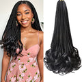 French Curl Crochet Braids for Black Women 18 Inch 7 Packs - Pre Looped Curly Hair with Ends, Variation #1B