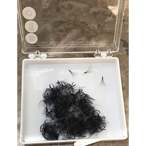 6D PREMADE (HAND MADE) FAN LASHES (500 FANS/TRAY) FOR EYELASH EXTENSION, C CURL AND D CURL, 0.07 THICKNESS, LENGTH FROM 10MM-15MM (C13mm6D)