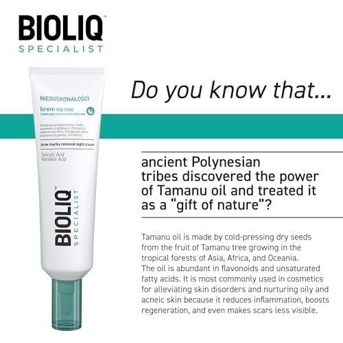 Bioliq - Specialist Acne Marks Removal Night Cream - with Salicylic Acid, Mandelic Acid, and Tamanu Oil, Reduces Scars and Discoloration - 30 ml