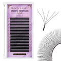 Arison Lashes 5D W Shape Eyelash Extension Natural Soft Volume Premade Fans Faux Mink Matte Black Cluster 12 rows(5DW-0.07-D-8-15mix)