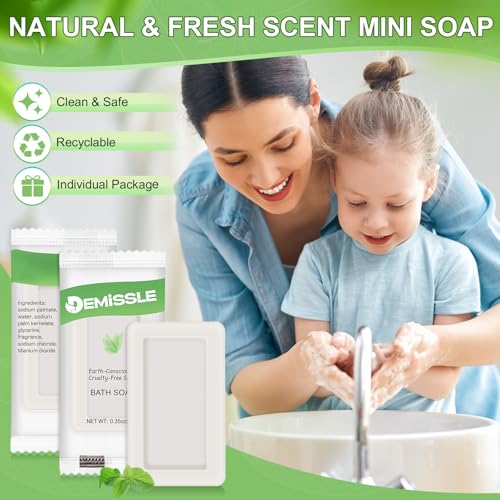 200 Pack Travel Size Bar Soap - Individually Wrapped for Hotels & Guests