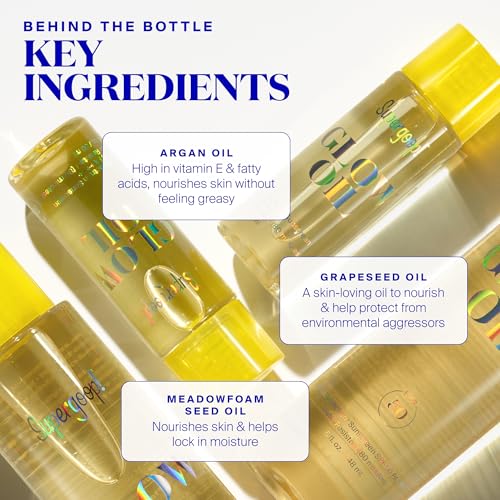 Supergoop! Glow Oil - 5 fl oz - SPF 50 PA++++ Vitamin E Body Oil + Broad Spectrum Sunscreen Protection - With Marigold, Meadowfoam & Grape Seed Extracts | PA++++, With Marigold, Meadowfoam, Grape Seed Extracts
