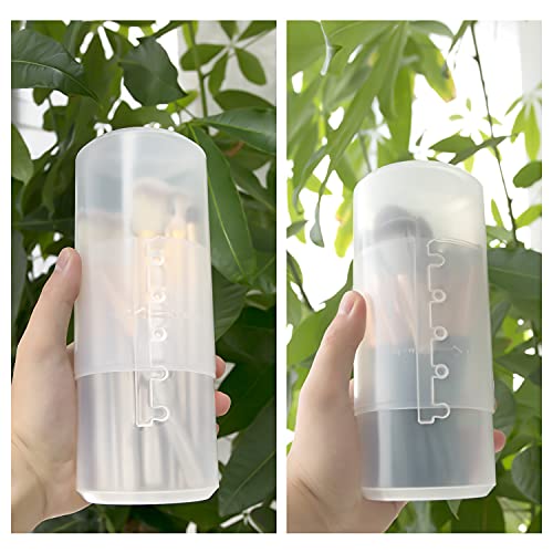Clear 4-Pack Makeup Brush Holders, Travel Case & Organizer, Adjustable Size