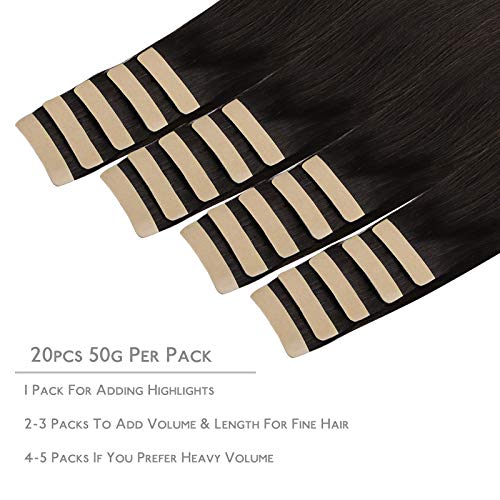 Dark Brown Hair Extensions 18 Inch Remy Tape-In Hair 20pcs 50g - Variation #2