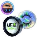 3D False Lashes With Color On End, Faux Mink Wispy Fluffy Two-Toned Colored Strip C Curl, Glow Party Festival Show Eyelashes, Look Like Extensions (Green Spark)
