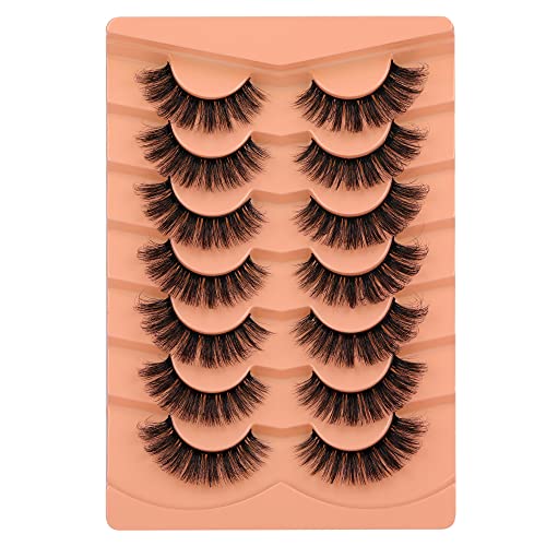 JIMIRE Mink Lashes 18MM Fluffy 6D Wispy False Eyelashes Volume Thick Dramatic Fake Lashes Natural Look Like Eyelash Extensions Pesta?as 7 Pairs Pack