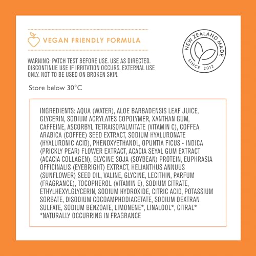 By Nature Vitamin C + Caffeine + Hydrating Under Eye Mask Patches - Energizing + Replenishing Eye Patches for Dark Circles - Skincare from New Zealand - Under Eye Patches - 5 Pairs