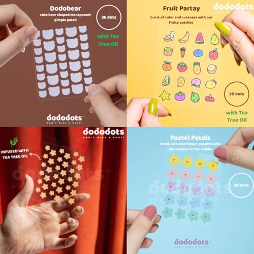 Dododots Pimple Patches bulk - Cute Acne Hydrocolloid Patch, Pimple Patches for Zit, Spot and Blemish Treatment, Acne Patches Bundle (8 Sets, 192 Acne Patches)