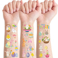 Easter Stickers Tattoos,10 Sheets Temporary Easter Egg Stickers Bunny Stickers for Kids Easter, Easter Egg Decorating Easter Egg Basket Goodie Bags Stuffers Fillers Party Supplies