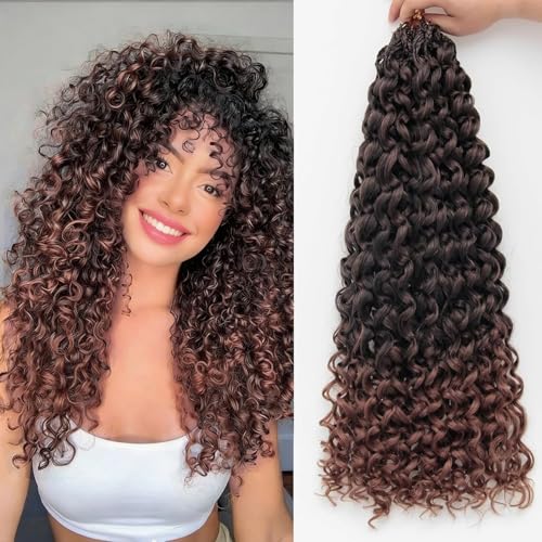 SUYIAPIY GoGo Curl Crochet Hair 8 Packs 24 Inch 1B/30 - Water Wave Beach Curl
