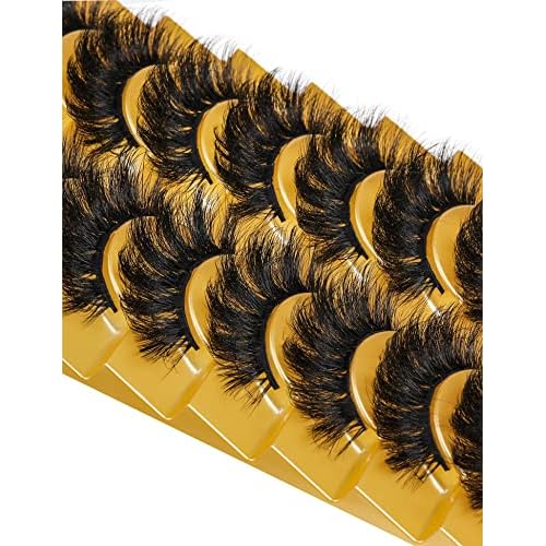 Eyelashes Mink Lashes Fluffy Natural Look False Lashes Wispy Full Eye Lashes 8D 20 mm Long D Curl Strip Eyelashes Pack 10 Pairs Reusable Fake Eyelashes That Look Like Extensions by Goddvenus