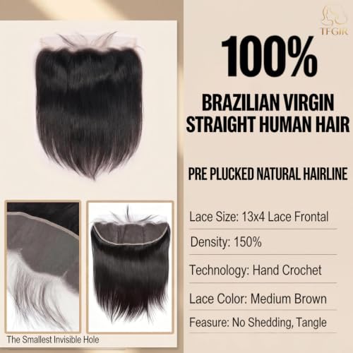 14 Inch HD Lace Frontal Closure 100% Brazilian Human Hair Silky Straight