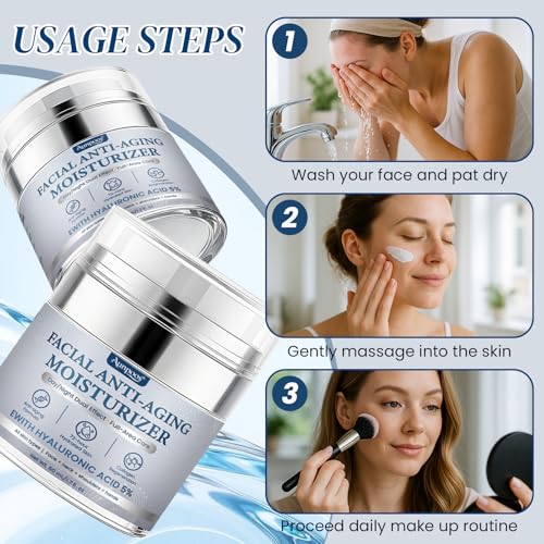 Aunpoos Retinol Collagen Face Cream for Anti-Aging, Tightening & Hydration 2 Pack 1.7 fl oz