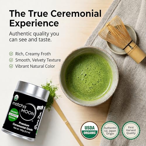 3.52 Ounce Matcha Powder - Premium USDA Organic Ceremonial Green Tea from Uji Kyoto