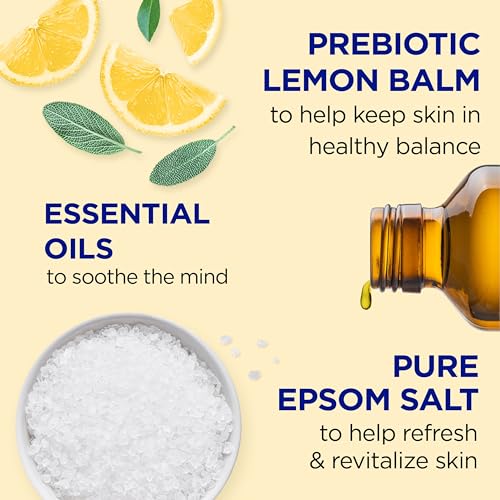 Dr Teal's Foaming Bath with Epsom Salt & Prebiotic Lemon Balm - Bathwater Additive (Pack of 4)