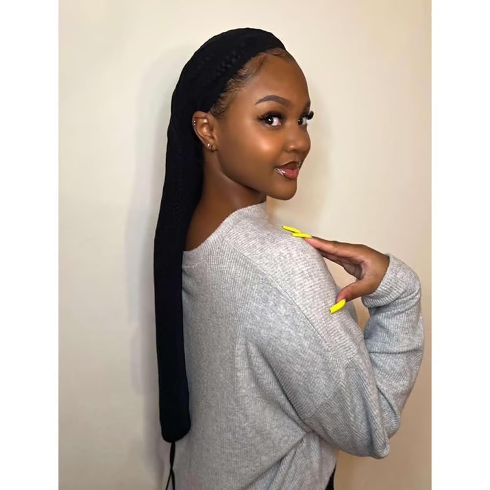 Hairweave Sleeve for Locs,Hair Weave Sleeve for Locs with Drawstring,Fashionable Design - Haircare for Wig,Extra Long Wig Breathable Stretchy with Elastic for Bun Faux Hair,For Black Women(Black)(Blac