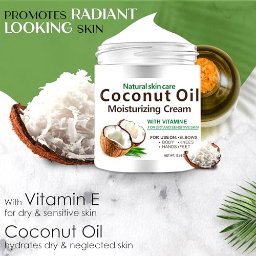 DR MEINAIER Coconut Oil Body & Face Moisturizer 5 Pack - Hydrating Lightweight Skin Cream