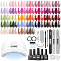 Vishine UV LED Nail Lamp Gel Polish Kit C002 — 32 Colors + Base & Top Coats, Includes Lamp, Tools