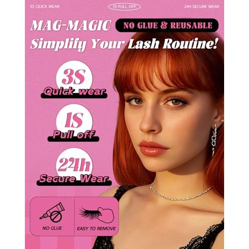 Upgrade Natural Look Soft Magnetic Eyelashes with Applicator and Lash Fixer Reusable Magnetic Eyelashes Kit, No Glue Needed Soft Magnet Lashes, Easy To Wear and Remove by EMEDA(Natural)