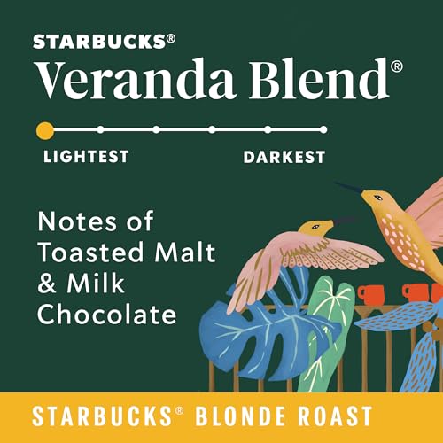 Starbucks Veranda Blend Blonde Roast Whole Bean Coffee - Pack of 6, 12 oz Bags