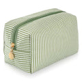 UUYUUY Makeup Bag Travel Toiletry Organizer Case, Small Green Stripe Cosmetic Pouch