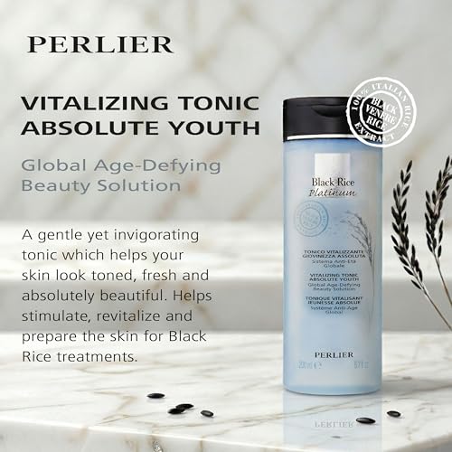 Perlier Black Rice Platinum Face Toner - Brightening & Moisturizing Skin Care, 6.7 fl oz