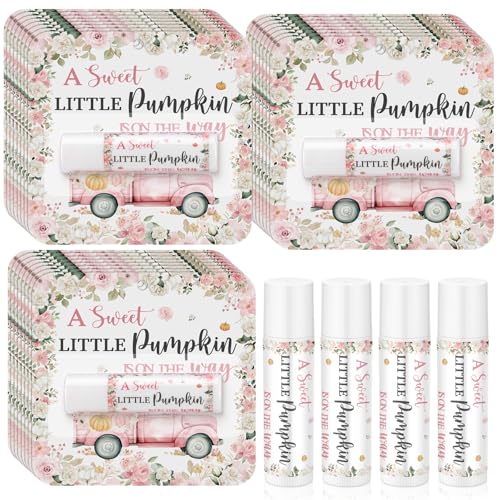 Pumpkin Flower Lip Balm Set - Fall Party Favors for Baby Shower & Halloween