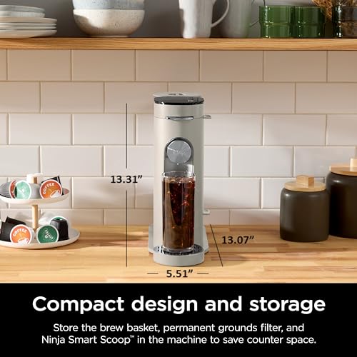Ninja Pods & Grounds Iced Coffee Maker - Stone PB041ST, Single Serve