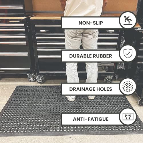 Envelor Anti-Fatigue Rubber Floor Mat 36 x 60 Inches Non-Slip Kitchen & Entryway Rug - Variation 1