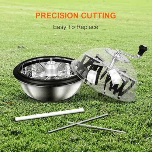 iPower 4-Pack 16 inch Bud Bowl Leaf Trimmer Blades Replacement, Stainless Steel for Spin Clean Cut, Included 2 Serrated 2 Straight Blades, Actual Length 13.4'', Silver