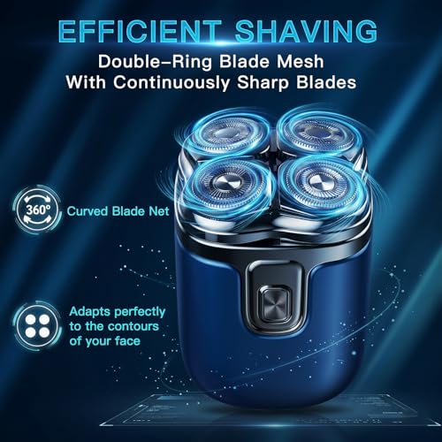 Electric Shaver for Men Bald Head Rotary Razor Waterproof Wet Dry Fast Charging LED