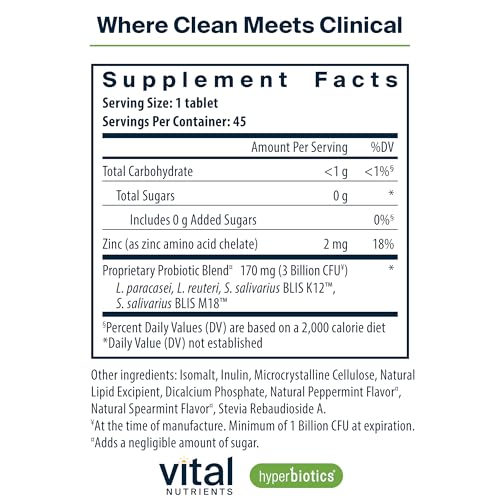 Pro Dental Probiotic Tablets - 45 Mint Chewables - Oral & Dental Health Support