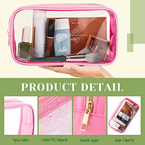 Colorful Clear Makeup Bags Set - 9 Pcs Nylon Cosmetic Organizer Pouches