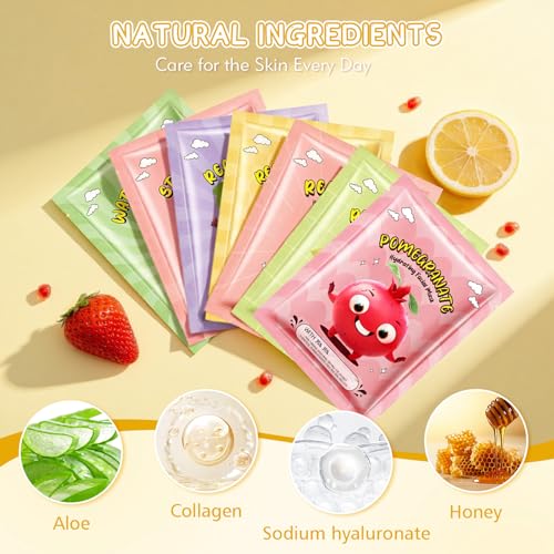 102-Pack Face Sheet Masks Set for Hydrating Skincare - Natural Ingredients