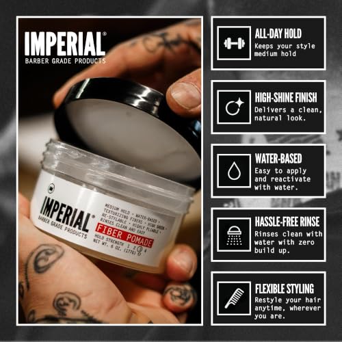 Fiber Pomade - Medium Hold Hair Styling Product with Custom Texture & Shine, 6 oz - Variation of THIS listing