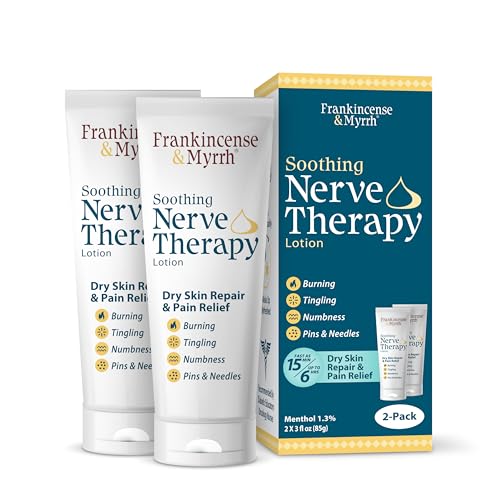 Frankincense & Myrrh Nerve Therapy Lotion 2 Pack for Neuropathy Relief, 3 oz