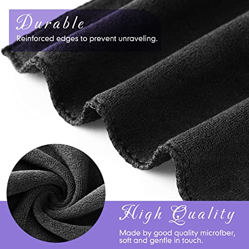 48 Pcs Black Microfiber Makeup Remover Towels - 12x12 Inch Reusable Face Cloths, Pack of 2