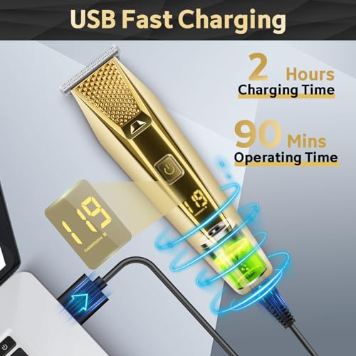 Handsomeface Cordless Hair Clipper & Electric Razor Grooming Kit with LED Display