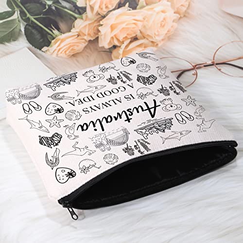 POFULL Globetrotter Gift Australia Is Always A Good Idea Cosmetic Bag Australia Landmark Theme Gift (Australia Is Always Cosmetic Bag)