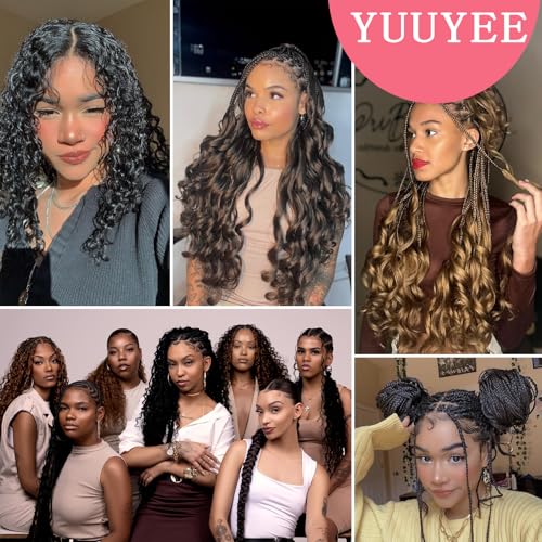 YUUYEE French Curl Braiding Hair Extensions 8 Packs 27#/33# 30 Inch for Black Women