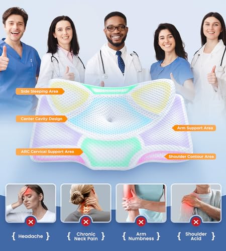 Osteo Cervical Pillow Queen White – Memory Foam Neck Support for Side & Back Sleepers