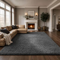 Large Grey 9x12 Shag Area Rug for Living Room & Bedroom - Soft Non-Slip Nursery Carpet