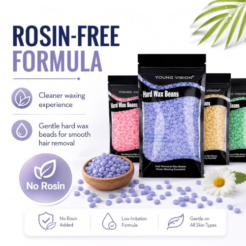 Hard Wax Beads for Hair Removal 2.2lbs, Painless Bikini & Body Waxing, Multi Color