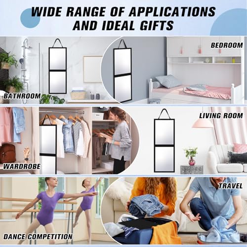 GlikCeil Black Foldable Full-Length Travel & Dance Mirror 33.5 x 13.4 Inches (2 Piece)