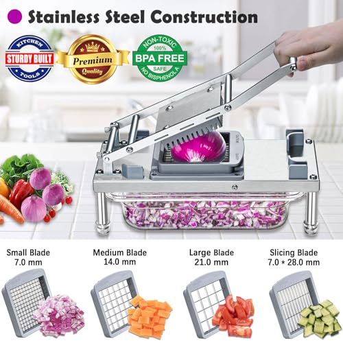 Vegetable Chopper with 10 Interchangeable Blades Food Dicer Vegetable Cutter with Container