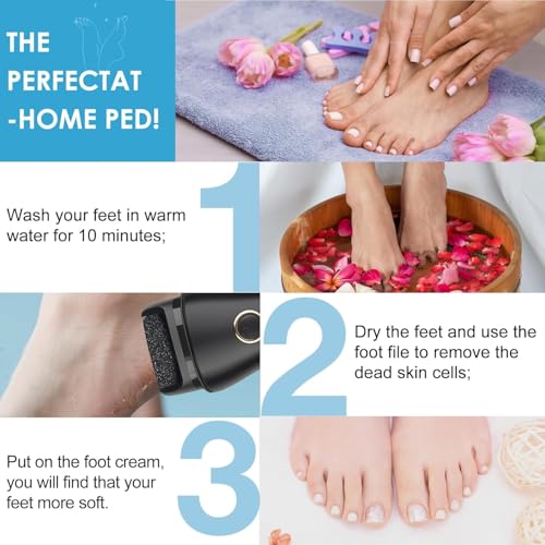 Celepen Electric Foot File Callus Remover with Storage Bag, 3-Speed Pedicure Kit